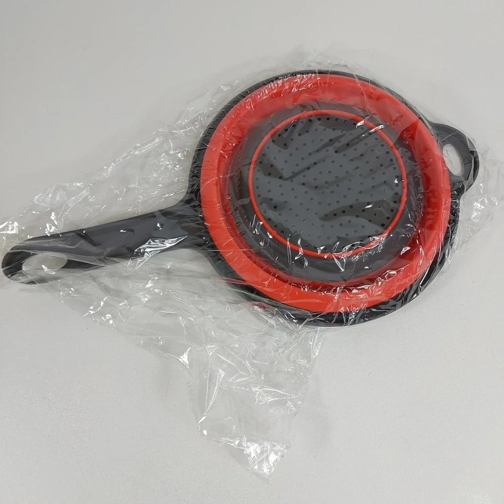 Hand-Held Silicone‎ Collapsible Strainer Colander Flat Storage